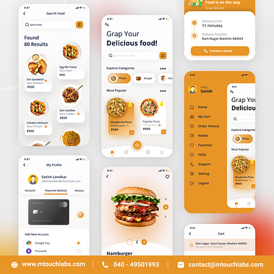 Food Delivery Mobile App android app android app development branding food delivery app food ordering app graphic design ios app iosappdevelopment mobile app ui