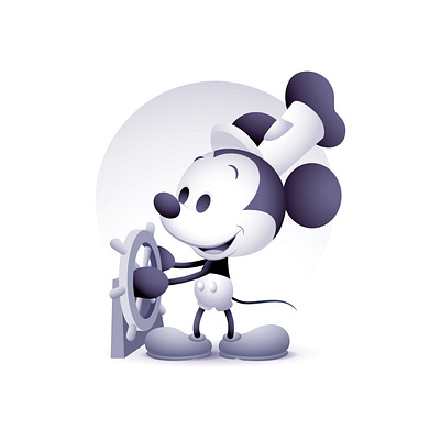 Steamboat Willie character design cute disney illustration jerrod maruyama jmaruyama kawaii mickey mouse