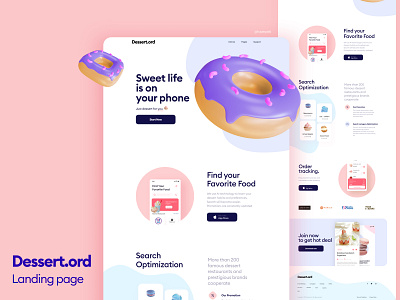 Dessert.ord UI/UX Landing page cake dessert figma food orderapp uiux webdesign