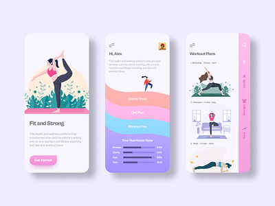 fitness app 3d animation app branding design fitness app graphic design illustration logo motion graphics typography ui ux vector