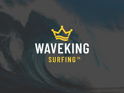 WaveKing brand branding cali california clever crown icon illustration logo logotype ocean professional royal simple surf symbol type typography water wave