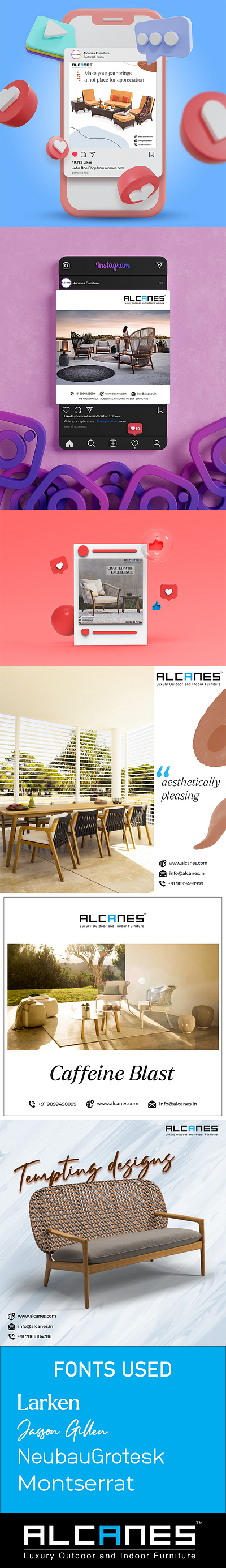 Social Media Campaign For Alcanes Furniture ad banner branding design graphic design ui