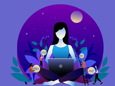Women Web Developer illustrator
