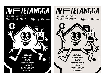 NFTetangga Poster artist black branding coffee design digital drink editorial exhibition house icon illustration indonesia logo minimal nft retro vector