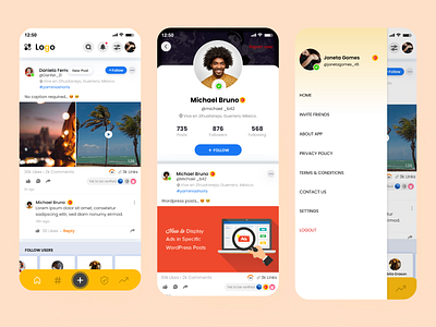 Unique Social Media App 📱 UI app landing page chat community app facebook ios app design logo media message mobile social app modern ui social social media social network socialmedia stories ui uidesign uiux uiuxdesign uxdesign