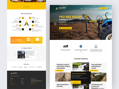 Web UI for a Machinery Company digger ditcher jcb machinery web ui yellow