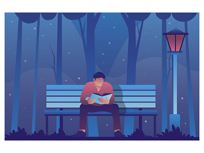 Night Scenery design illustration