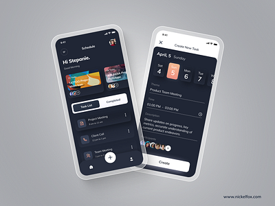 Online Task Management App 3d app business calendar call clean colorful dark dashboard design interface ios management management app manager meeting productivity task list teams ui