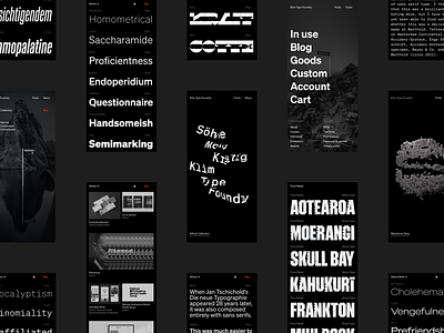 Case Study — Klim Type Foundry black design fonts glyphs mobile portfolio site type typography ui webdesign