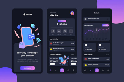 E-Wallet Mobile App UI app design design mobile app design ui ux design ui design ui ux uiux design ux design