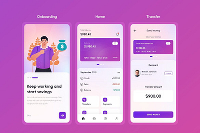 Wallet & Banking Mobile App UI app design design mobile app design ui ux design ui design ui ux uiux design ux design