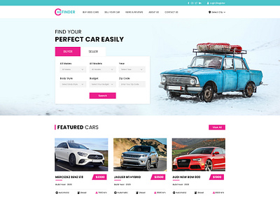 Car-Finder - Web UI Design branding design graphic design landing page logo typography ui ux web