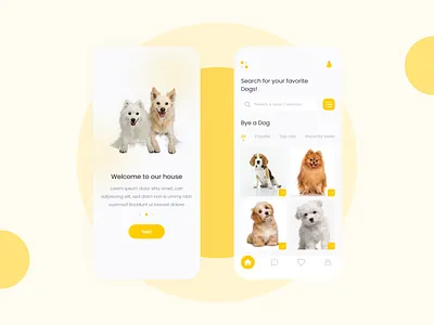 dog app ui animal app app design app download application dog app dog buy sale app e commerce app ios mobile app pet ui kit ui ux