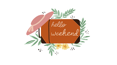 Hello Weekend art concept art creative graphics digital art digital design digital print graphic design graphics illustration illustrations pattern print t shirt design t shirt graphics t shirt print travel art travelling graphic typography typography design typography graphic