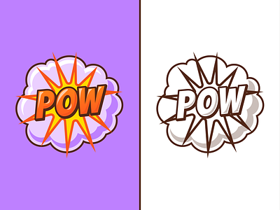 #CatalystTutorial POW!💥 boom clouds cute fire how to icon illustration label letter logo logotype pop art pow sketch step by step text text art tutorial typography word