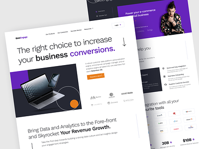 WebEngage Landing Page Redesign business convertion page landing page product sales page uidesign