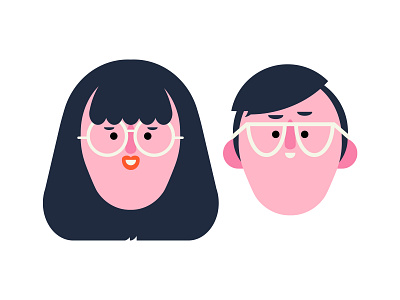 Bespectacled character character design characters gentlemen glasses illustration lady people vector