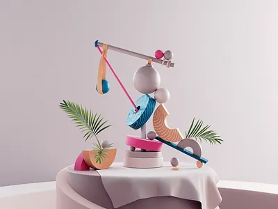 3D Abstract Composition - Capture the Balance 3d abstract art balance compositions illustration render stilllife
