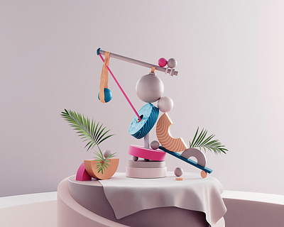 3D Abstract Composition - Capture the Balance 3d abstract art balance compositions illustration render stilllife