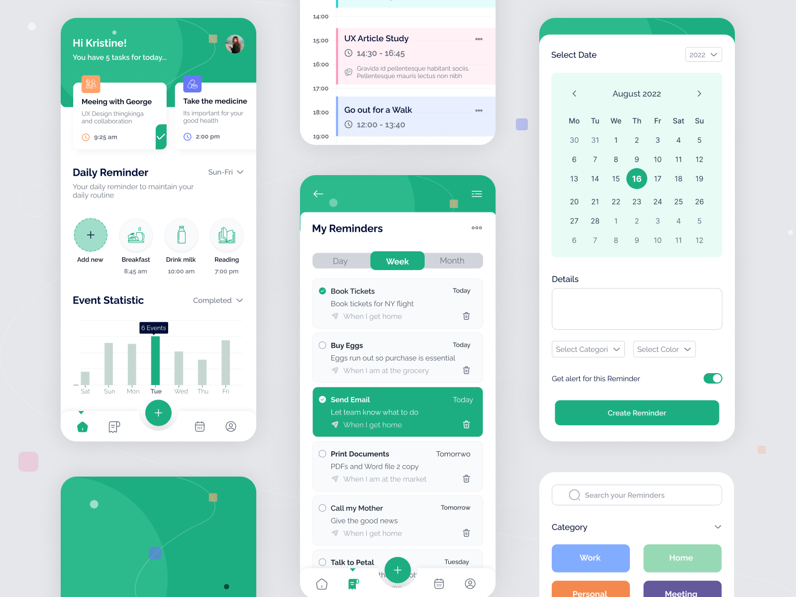 Reminder Mobile App by Shahriar Sultan for Dezzlab on Dribbble