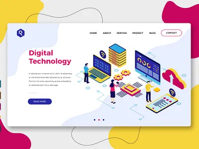 Digital Technology - Web & Mobile Landing Page app banner branding design digital technology graphic design header html illustration landing landing page page social social web ui ui design ux ux design web website