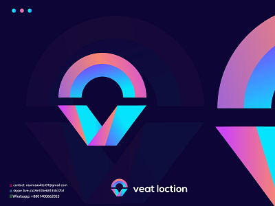 Veat locaiotn logo icon abstract logo brand identity branding colorful logo design fashion logo illustration location icon logo logo design logomark logotypes map icon modern logo