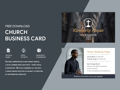 Church Business Card Free Google Docs Template business card cards christian church docs document god google ms print printing template visit visiting word