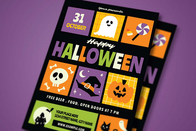 Halloween Party Event Flyer candy event fest festival flyer halloween holiday instagram invitation party poster poster template posters print template print templates printing pumpkin template templates trick