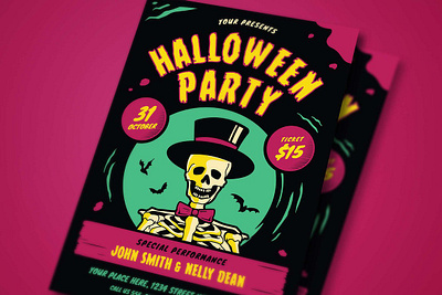 Retro Halloween Party Event Flyer candy event fest festival flyer halloween holiday instagram invitation party poster poster template print template print templates printing pumpkin template templates treat trick