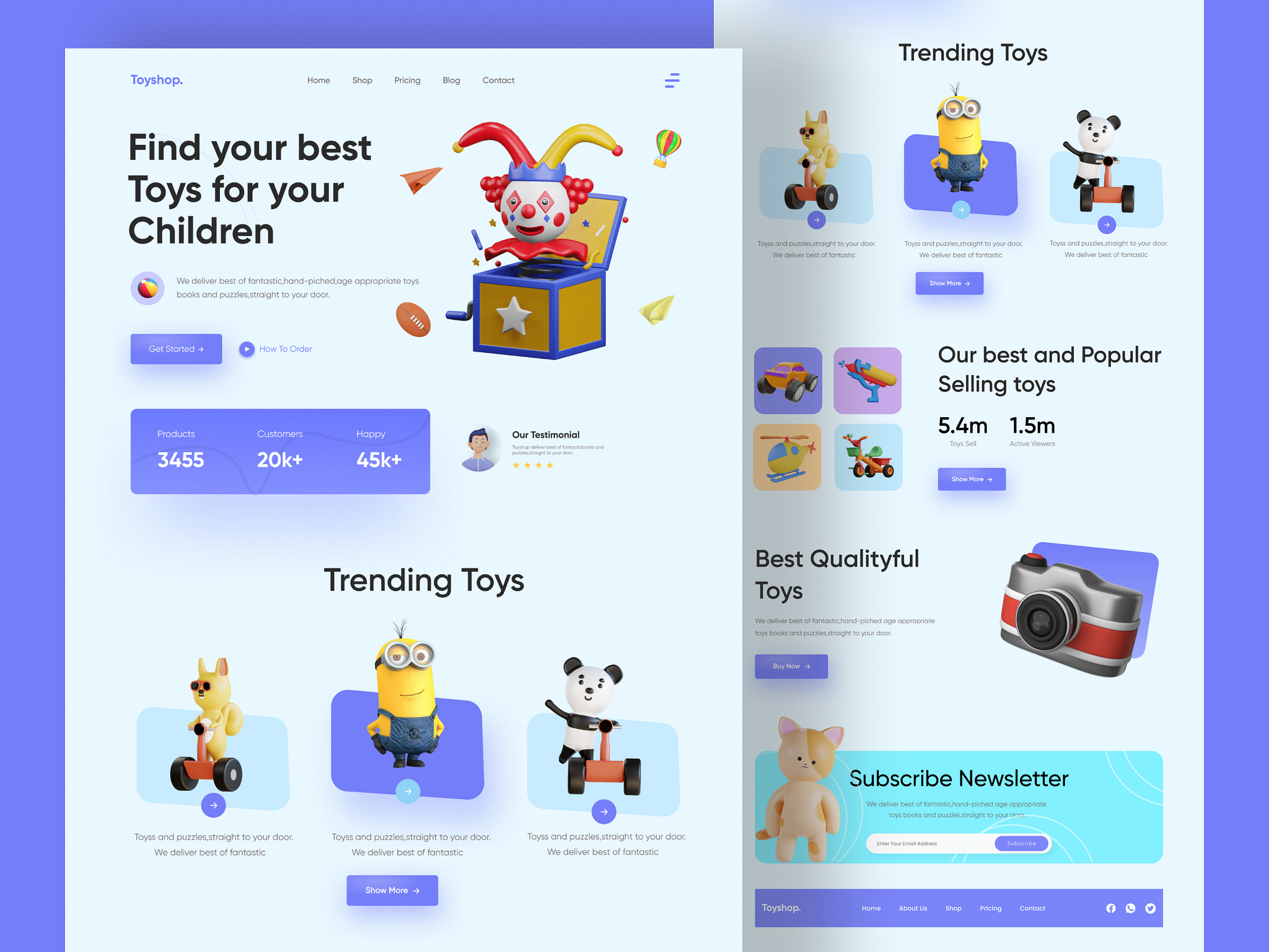 Children Toy Shop site by Sifat Hasan on Dribbble