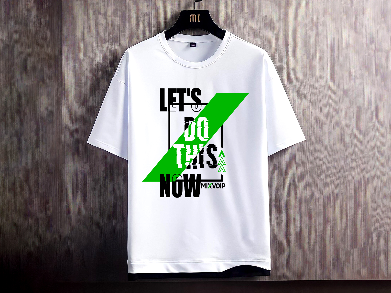 White t online shirt with design