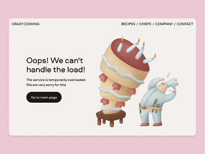 Woolly illustrations character clean cooking illustration landing page minimal soft ui web web design website