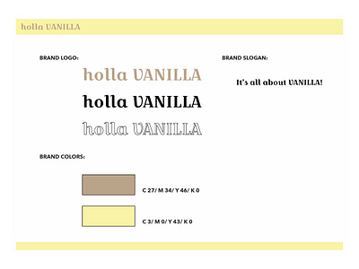 Branding Design/ CIS design for Holla Vanilla branding branding design design graphic design illustration logo ui ux design