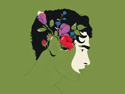 Gentle thoughts design feminine flat flatillustration floral flowers graphic design illustration ipadpro man minimal soft strong vector