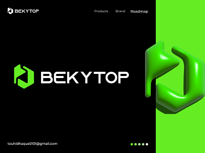 Bekytop logo concept. app logo b play b tech blockchain brand identity branding corporate creative crypto dao ecommerce identity letter b logo modern logo nft player professional vector logo visual identity