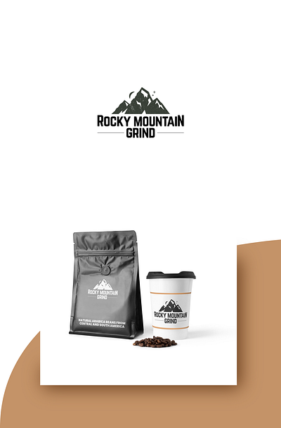 Logo for 'Rocky Mountain Grind' brand branding coffee design identity illustrat illustration logo mountains packaging