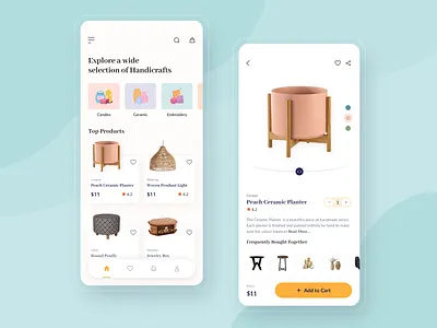 Handicraft E-commerce App app app design art craft design ecommerce ecommerce app handicraft mobile shop ui ux