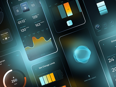 Porsche Taycan Assistant appointment battery car car seat charging chart climat control controls design e vehicle gradient ios app schedule ui voice control