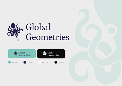 Logo Design for Global Geometrics 2d 2d art 2d character brand branding character character design design digital digital art graphic design icon identity branding illustration logo logo design minimal modern octopus vector