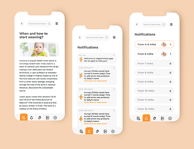 UX/UI for a weaning app ui