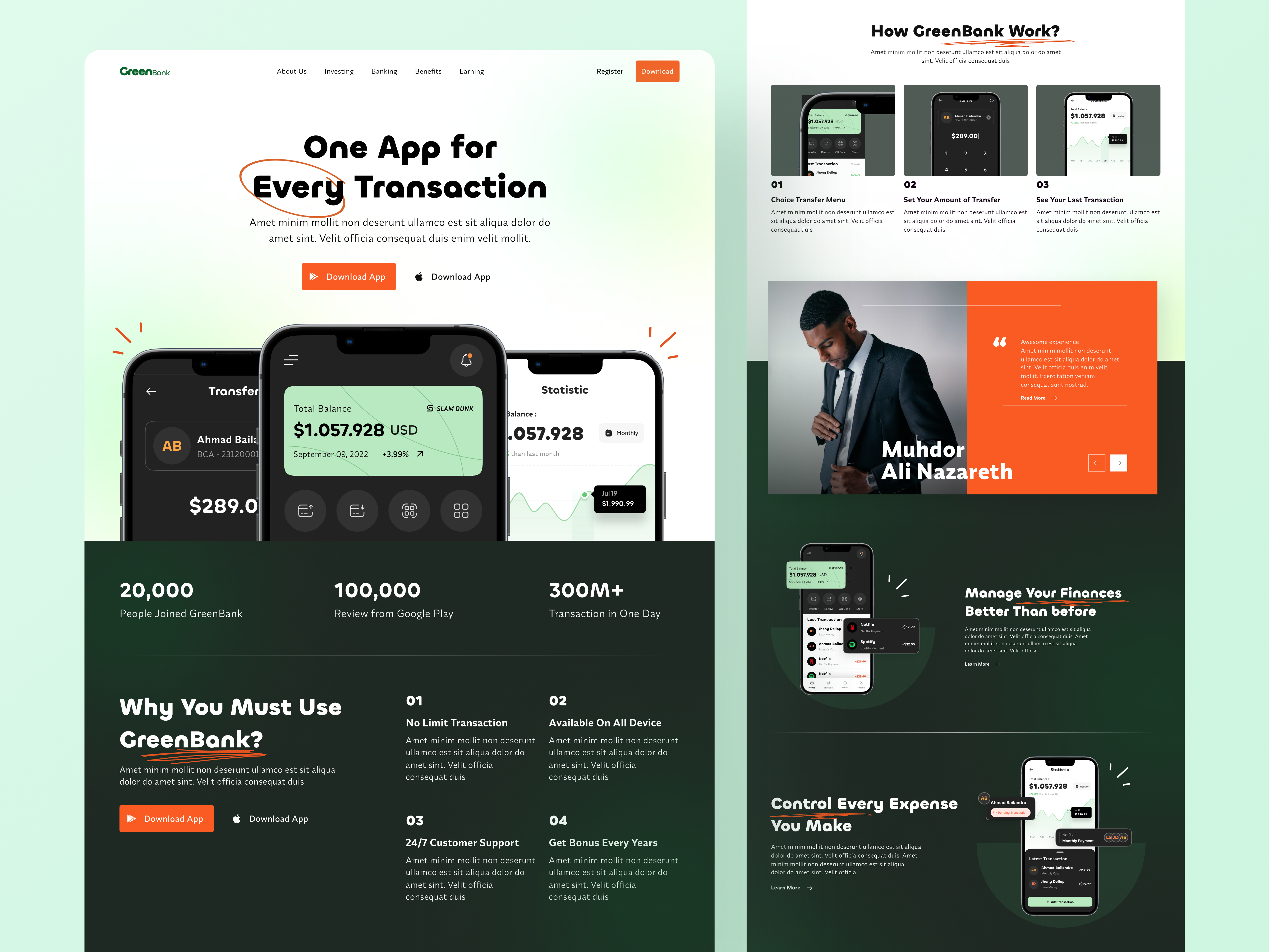 🔥Green Bank🔥 - Landing Page Mobile Banking By Sunnyday 🌞 On Dribbble