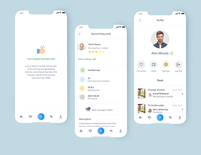 UX/UI for a service app ui