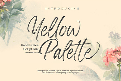 Yellow Palette - Handwritten Script Font branding design font fonts handlettering invitation logo logotype quotes typeface