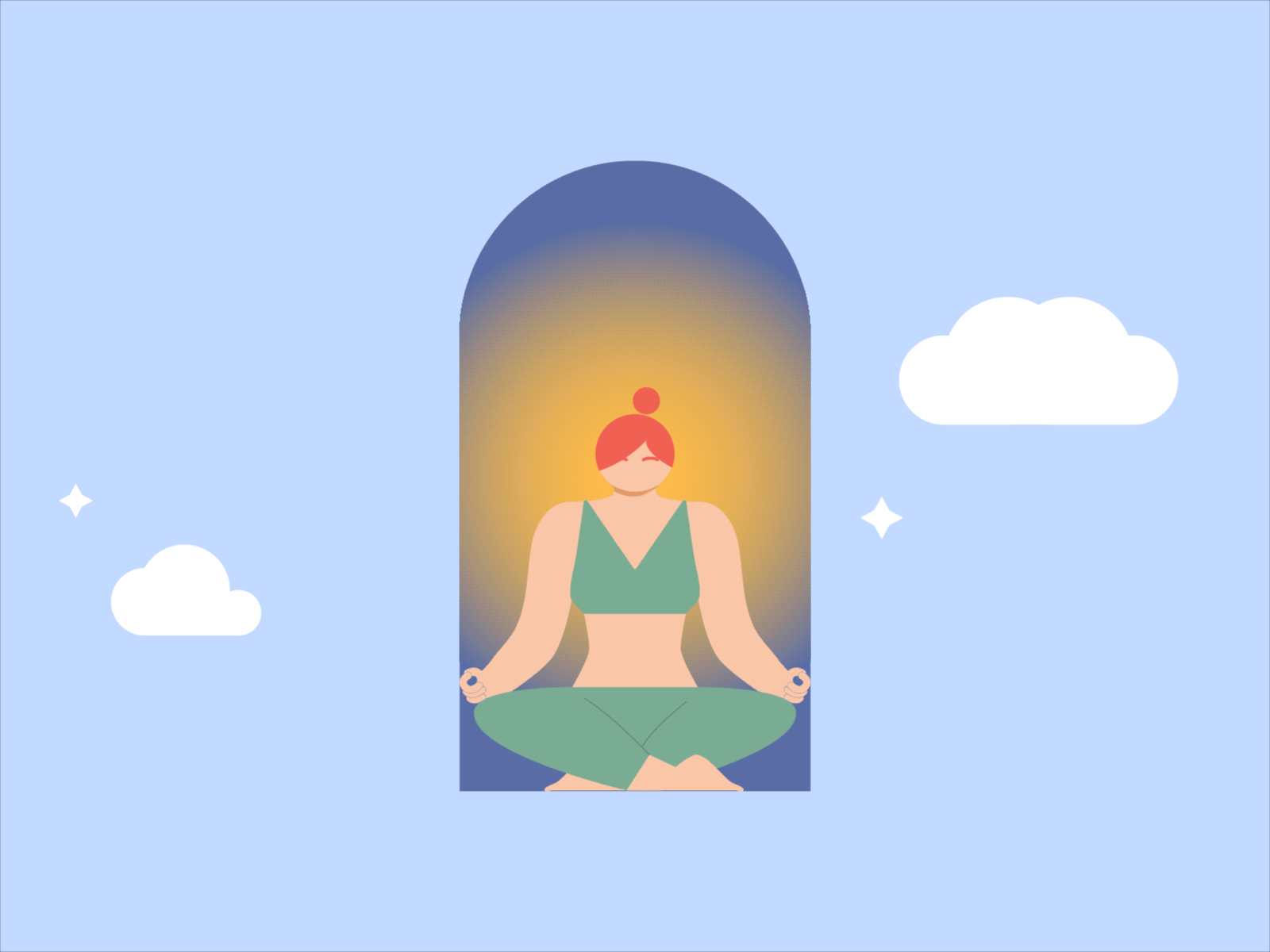 Meditation animation design flat graphic design illustration illustrator minimal motion graphics vector