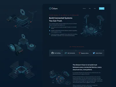 Ockam Illustrations branding design illustration iot isometric tech ui
