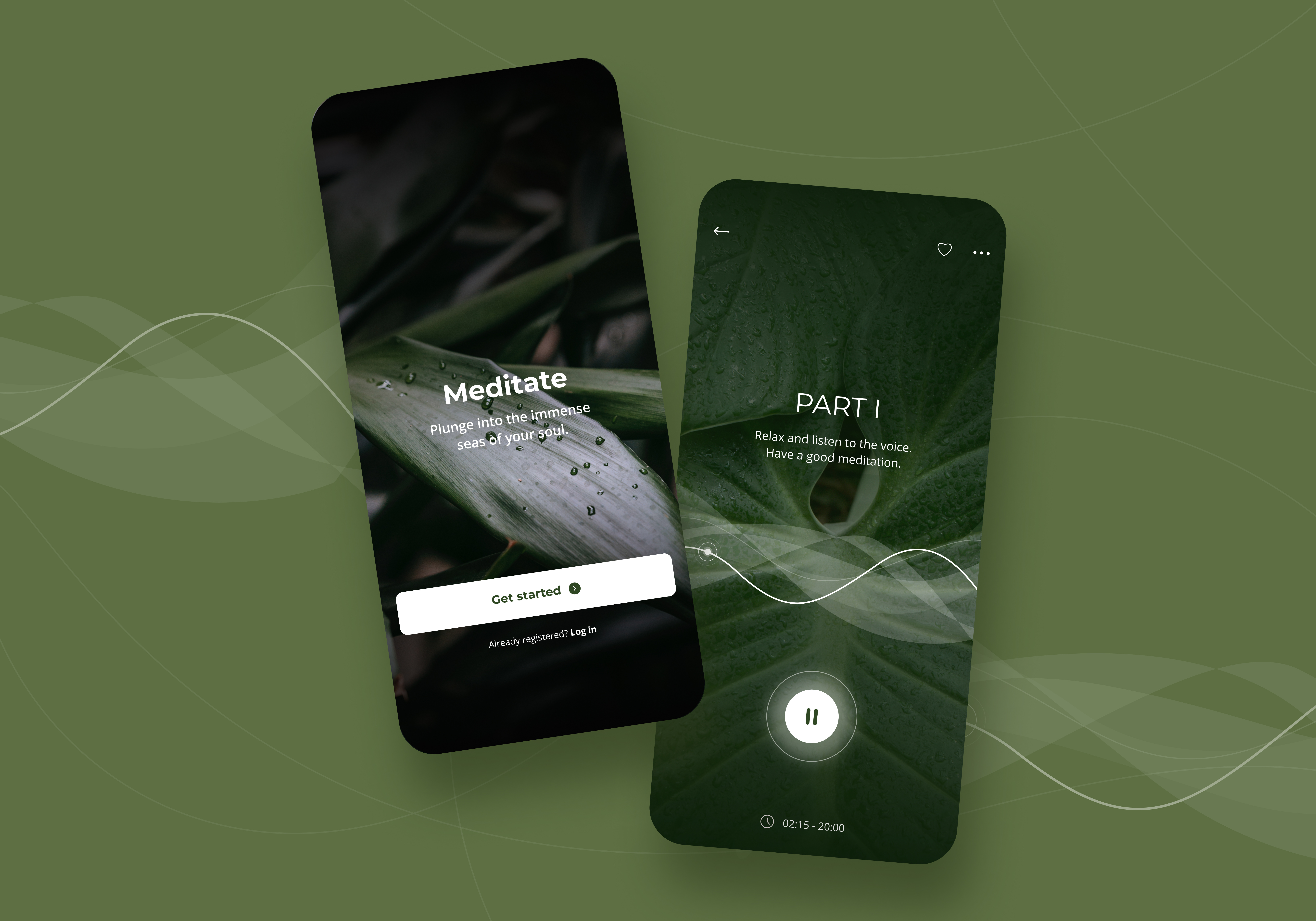 Example of Meditation App UI Design
