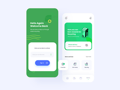 Behroob - Recycling App app app design clean eco eco friendly ecology enviroment green login plastic recycle recycling sign in ui user experience user interface ux waste waste management zero waste