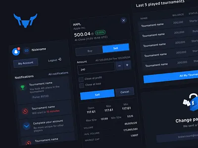 TornyTrades Dashboard animation branding icon illustration logo trade trading ui vector