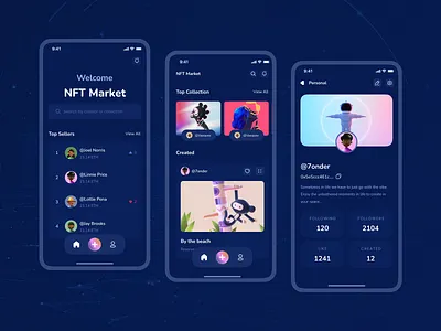 NFT Marketplace - Mobile Apps Design 2022 app design art blockchain craft crypto cryptocurrency design dribbble best shot nft nft marketplace nft mobile apps trendy design ui ui design uiux uiux design ux ux design wallet