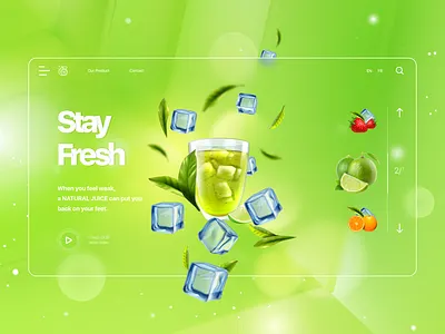 Stay Fresh UI Web Design drinks website design landing page natural drink stay fresh ui design ui ux web design website